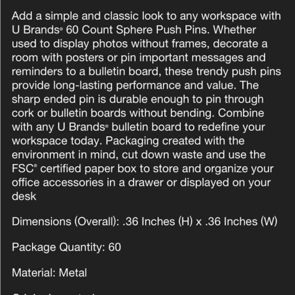 U Brands Push Pins  - Picture 8 of 10